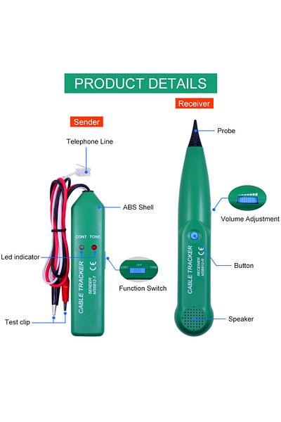 Choice MS6812 Cable Car Tracker Tester Professional Line LAN Detector UTP STP Telephone Wire Tracer Brea...