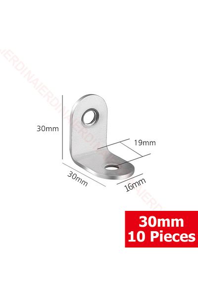 Choice 30x30x16mm 03 NAIERDI 10PCS 90 Degree Angle Corner Brackets Stainless Steel Corner Brace Fastener Wa