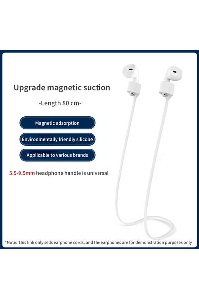 Choice White Magnetic Wireless Anti-Lost Silicone Earphone Rope Holder Cable For AirPods Pro Airdots Samsun