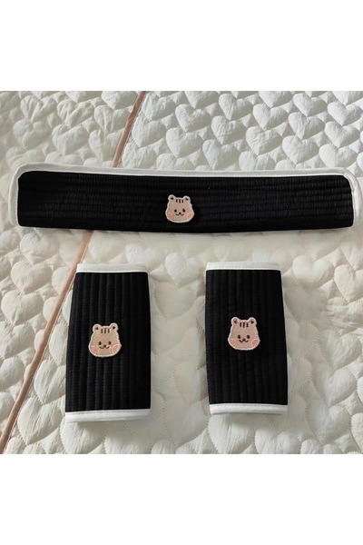 Choice1 سنجاب أسود، مسند ذراع لعربة الأطفال، مريلة مضادة للعض، قماش تجشؤ قطني...