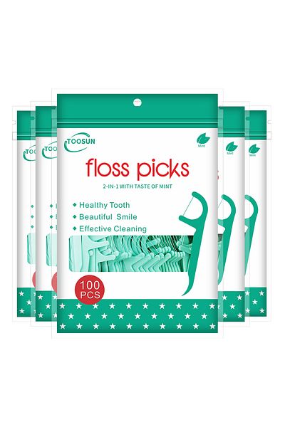 Choice 500pcs Mint Flavor Dental Floss Picks Toothpicks With Thread fil dentaire hilo dental flosser Too...