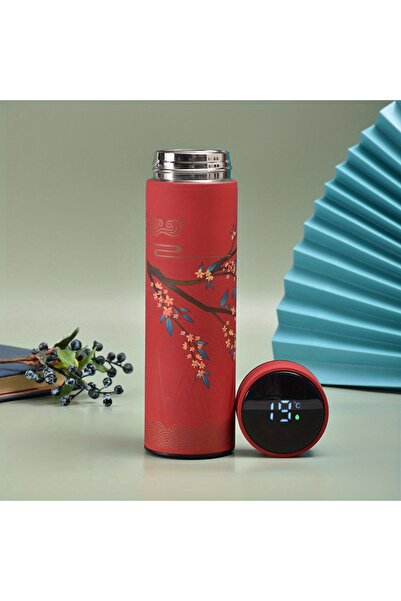 Choice زجاجة مياه حرارية على الطراز الصيني، 500 مل، حمراء، قطعة واحدة، كوب مع...