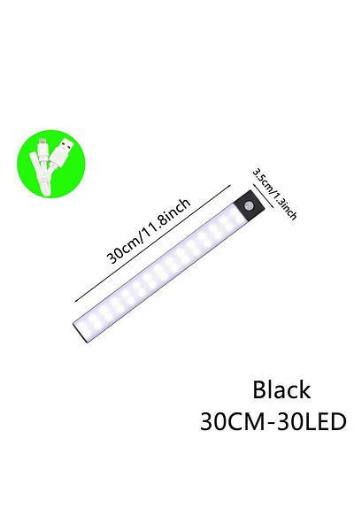 Choice Black 30CM 3 color in One Lamp Motion Sensor Light Wireless LED Night Light USB Rechargeable Night L