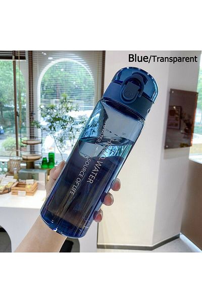Choice blue-Transparent Sports Transparent Water Bottle 780ml Portable Gym Travel Clear Leakproof Drinking