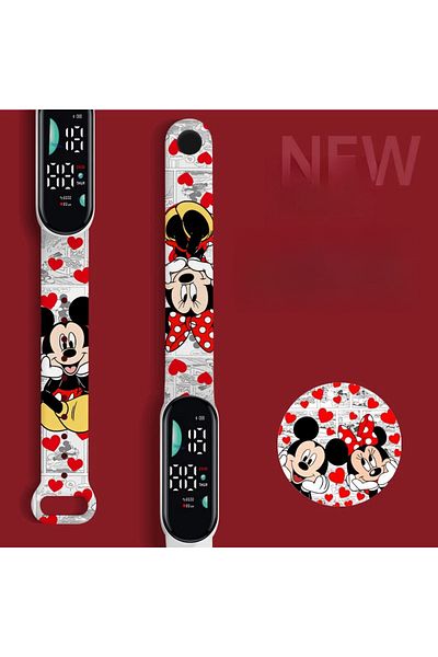 Miniso Minnie Mickey Disney Electronic Digital LED Display Watches Children's Watch Fashion Watches Holi