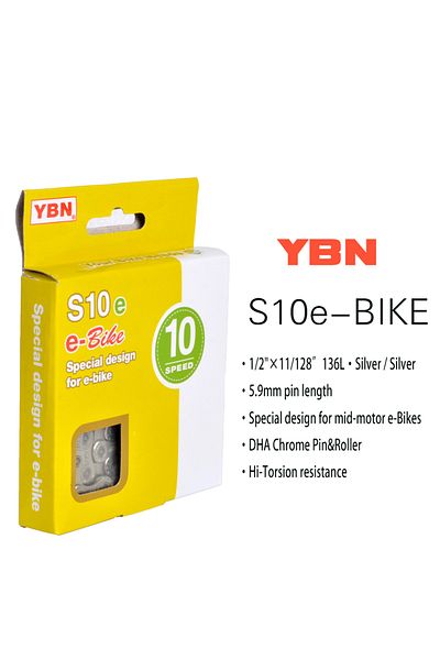 Choice E-Bike S10e 136L YBN E-Bike Chain 8 9 10 11 12 Speed Electric Sport Bicycle Chains 136 Links Anti-Ru