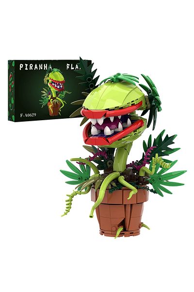 Bibilock With Original Box Moc Audrey Ii Piranha Plant Building Block Chomper Potted Plants Horrors Flower Mo