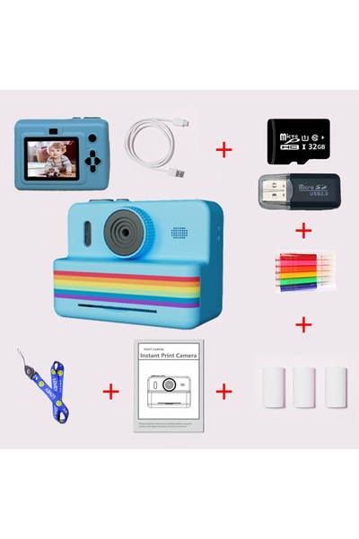 Choice Dark blue Children's printable camera toy small camera gift for boys and girls