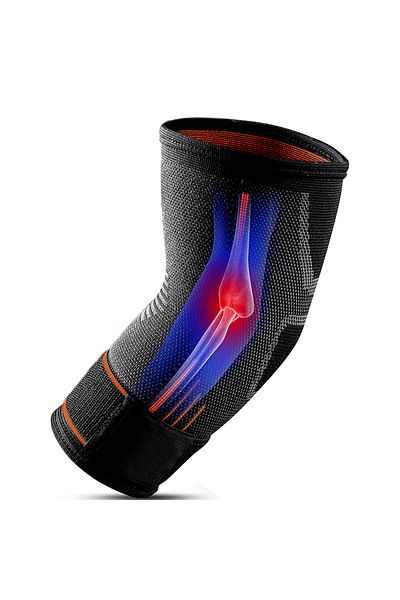 Choice M Black Orange 1Pcs Elbow Brace for Tendonitis & Tennis Elbow,Elbow Compression Sleeve,Adjustable St