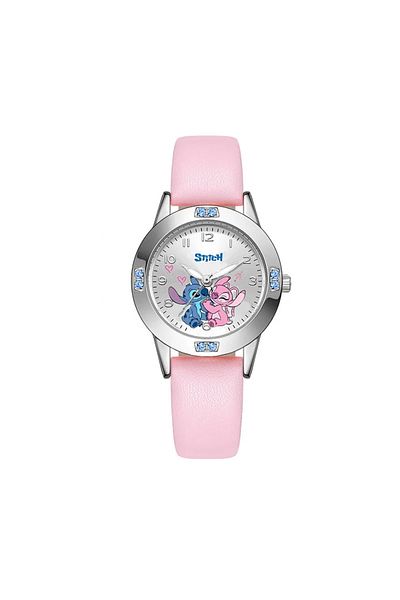 Miniso pink Disney Stitch Cartoon Ladies Girl Steel Belt Belt High Quality Diamond Set Quartz Watch Women's