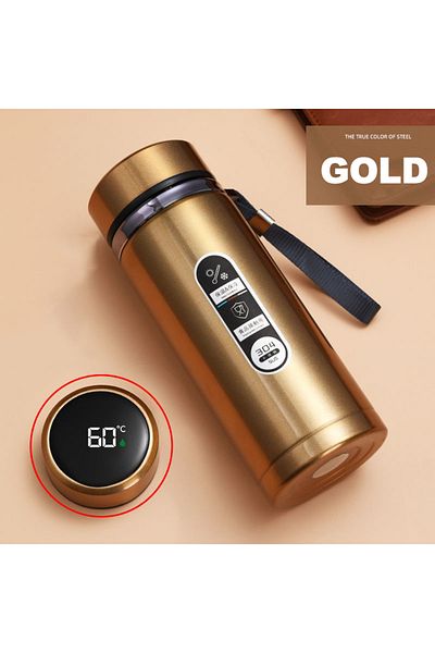 Choice 1L Gold 500ML-1Liter Stainless Steel Thermos Bottle with LED Temperature Display Sus304 Tea Water Bo
