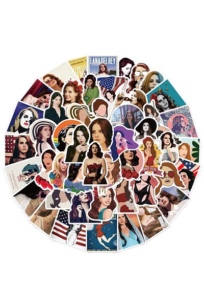 Choice 50PCS All 50PCS Singer Lana Del Rey Sticker DIY Laptop Guitar Phone Motorcycle Fridge Waterproof Gra
