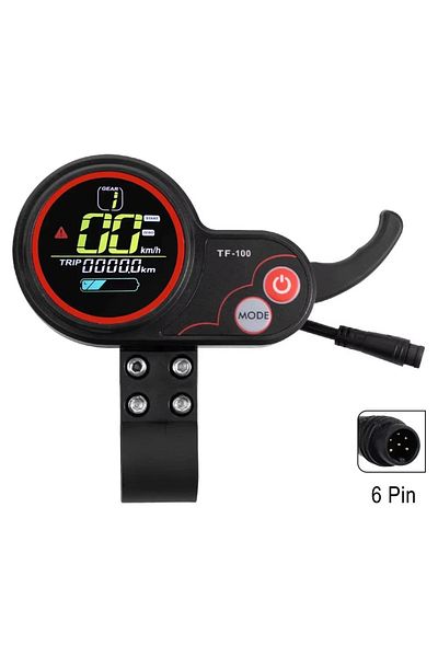 Choice 6 pin TF-100 LCD Electric Scooter Display Skateboard Dashboard For Kugoo M4 Zero10X Sealed With USB