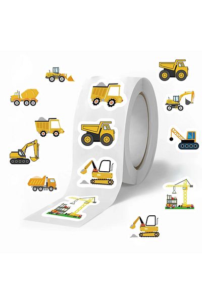 Choice 1 Roll-500PCS 500PCs Construction Vehicle Sticker for Kids Reward Encourage Stickers Labels Phone Ca