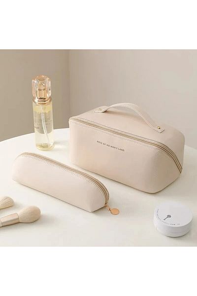 Choice 2pcs White Set 1/2Pcs Cosmetics Storage Kit Large Capacity Travel Toiletry Bag Makeup Bag Ins Advanc