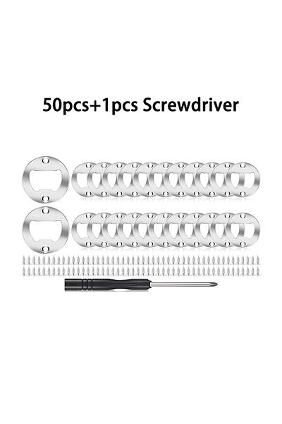 Choice 51pcs Bottle Opener Insert,Stainless Steel Round DIY Bottle Opener Hardware Kit Hardware Parts Suppl