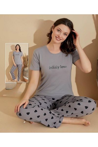 BOYRAZ Set de pijamale Milan Crew Neck pentru damă - mânecă scurtă subțire, model 11026, 1 buc