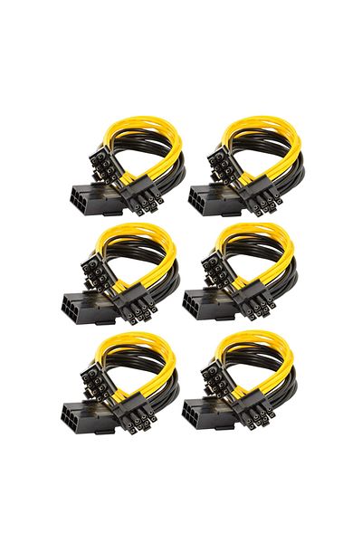 Ninth World 20cm 6PCS GPU VGA PCIe 8 Pin Female To Dual 2X 8 Pin (6+2) Male PCI Express Power Adapter Y-Splitter