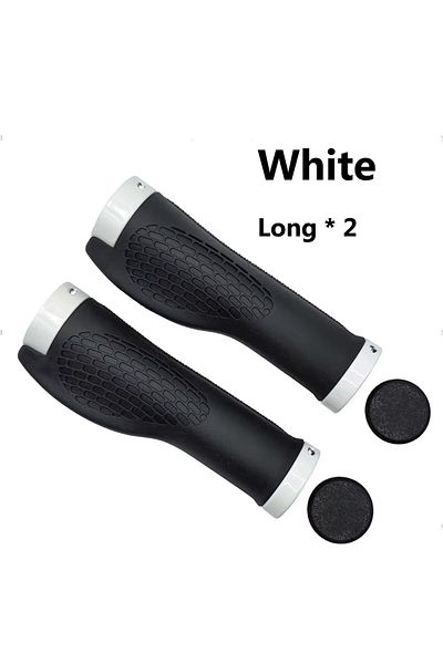 Choice White(2PCS) Bicycle Handlebar Anti Slip Grip Aluminum Alloy Lock Ring Design Bicycle Handlebar Grip