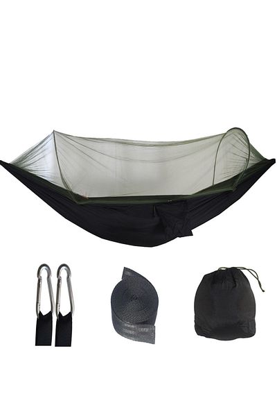 Choice Black Outdoor Camping Hammock With Mosquito Net Lightweight Hanging Hammocks High Strength Parachute