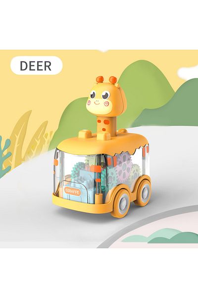 Choice deer car Press Gear Car Children's Toy Car Pull Back Boy Children Inertial Car Puzzle Animals Car