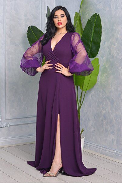 Matik Abiyem Önü Kısa Arkası Uzun Kolları Tül Tasarım Abiye