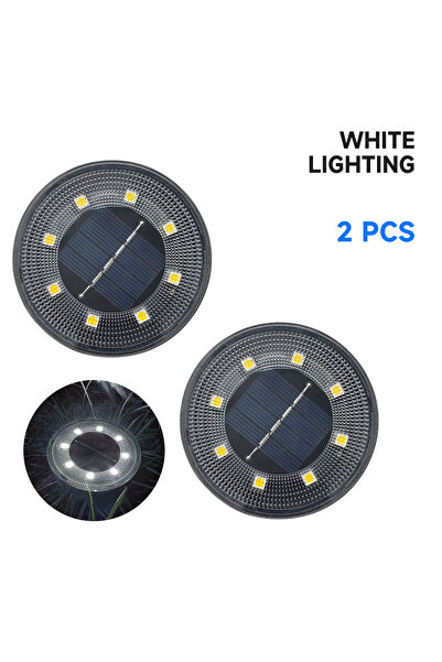 Choice ضوء أبيض - قطعتان من مصابيح LED خارجية تعمل بالطاقة الشمسية مقاومة للم...