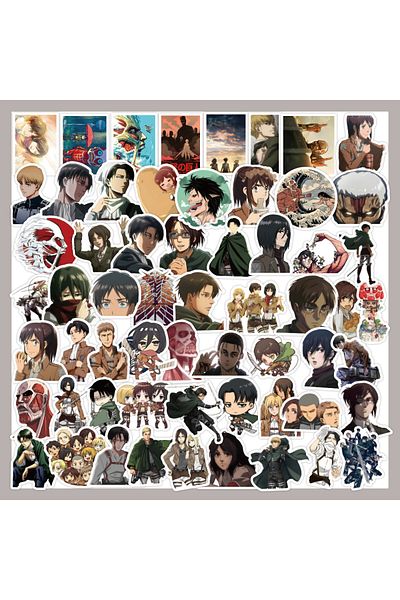 BANDAI DMTZ256-50PCS 50pcs Attack on Titan Cartoon Graffiti Stickers Cartoon Waterproof Suitcase Notebook S