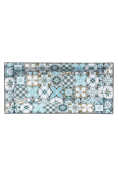 ABYZ Decorative Plastic Rectangular Tray Tiles Blue 36x17x2.5cm