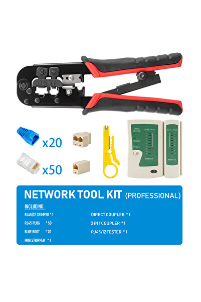Choice3 أداة تجعيد احترافية لكابلات شبكة إيثرنت RJ11 وRJ12 وRJ45، قاطعة ومزيل...