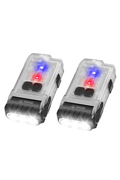Choice 2pcs Fluorescence BORUiT V15 1200LM LED Keychain EDC Flashlight Type-C Rechargeable Work Light Torch
