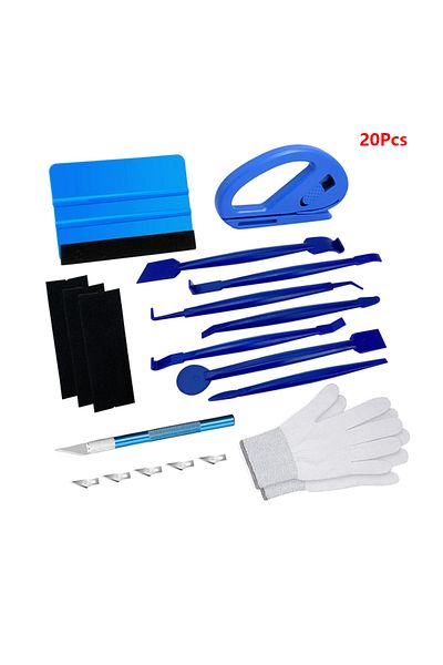 Choice 20Pcs Car Vinyl Wrap Tools Tint Film Kit Gripper Magnet Holder Vinyl Wrap Gloves Felt Squeegee Safet