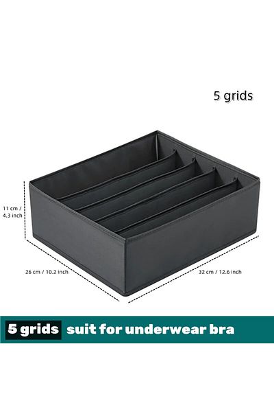 Choice 5 grids 1pc Fabric Underwear Storage Box Drawer Organizers For Closet Organization And Storage Of So