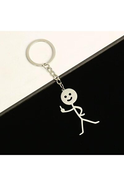 Choice 01-B Funny Stainless Steel Funny Guy Key Chain Stickman Matching Heart...