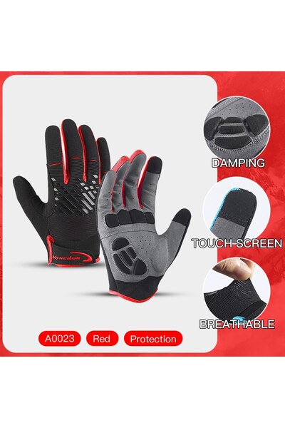 Choice XL A0023-RD Outdoor MTB Cycling Gloves Full Finger Touchscreen Breatha...