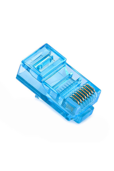 Choice 100 PCS Blue 50/100PCS RJ45 Ethernet Cables Module Plug Network Connector RJ-45 Crystal Heads Cat5 C