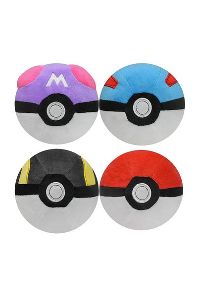 Choice 4pc-12cm 4PCS Poké Ball Stuffed Toy Plush Doll Pocket Monster Children's Toy Master Ball Great Ball