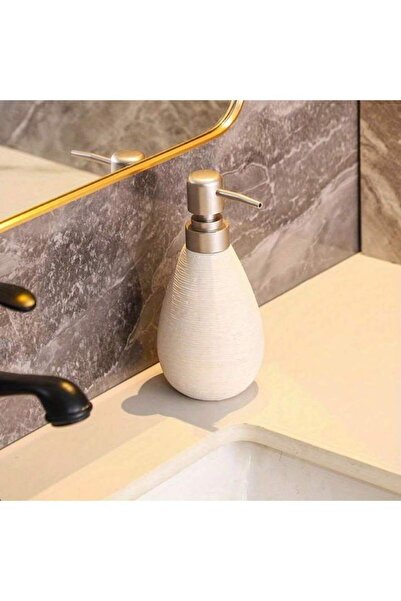 Choice موزع صابون سيراميكي بتصميم كلاسيكي إبداعي قصير أبيض اللون مع مضخة وزجا...