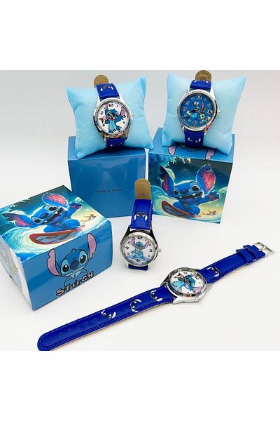Miniso Stitch Random 1pcs Cartoon Stitch Box Watch Pointer Quartz Children Box Gift Watch Girls Kawaii St