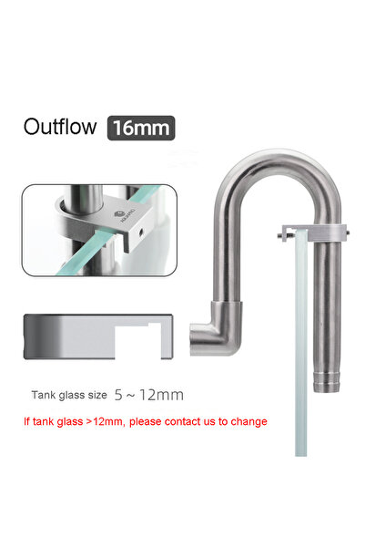 choice2 تدفق خارجي 16 AQUAPRO Mini من الفولاذ المقاوم للصدأ، مدخل ومخرج، أناب...