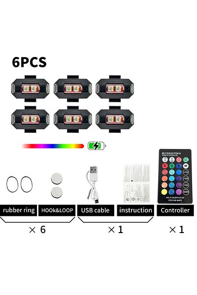Choice 6PCS1Controller light Up the Night RGB LED Aircraft Strobe Lights for Motorcycles,Airplanes & Helico