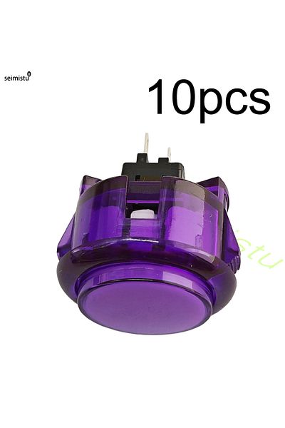 Choice 10pcs 30mm purple 10pcs Clear Push Button 24mm 30mm Durable Multicade Video Game Console Copy Sanwa