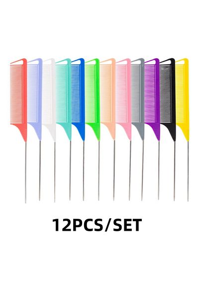 Choice 12PCS Multicolour 5PCS/12PCS Professional Candy Color Hair Styling Pointy Tail Comb for Wig, Partit