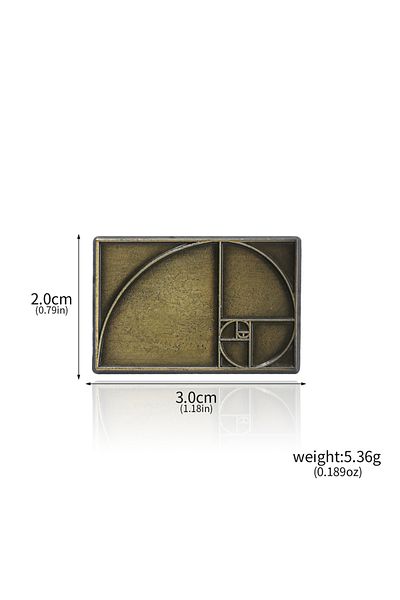 Choice X00539 Vintage Golden Ratio Fibonacci Numbers Graphic Brooch Geometric Artwork Badge Men Women Backp