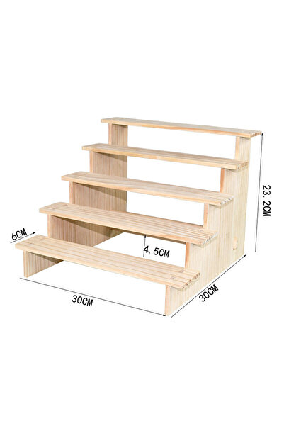 Choice3 5 layer 30cm Wooden Riser Display Shelf Organizer Rectangle Wood Disp...