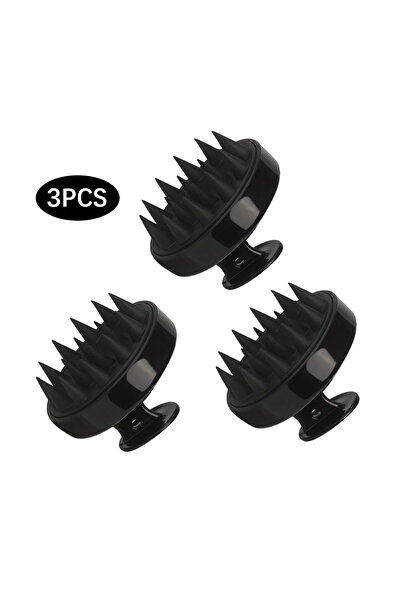 Choice 3 قطع YKXTS-فرشاة شامبو من السيليكون باللون الأسود، رأس مشط تدليك فروة...