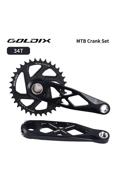 Choice 175mm Crank 34T GOLDIX Mountain Bicycle BSA 24mm Crankset 165 170 175mm R-SPEC Trail Hollow Bike Cra