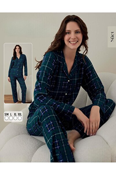 BOYRAZ Σετ γυναικείες πιτζάμες Suede - Κουμπωτό, Μοντέλο 02005 - 1 Τεμάχιο
