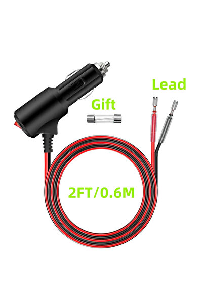 Choice5 كابل تمديد شاحن السيارة المحمول S-2FT 12 فولت، زر تشغيل وإيقاف، سلك م...