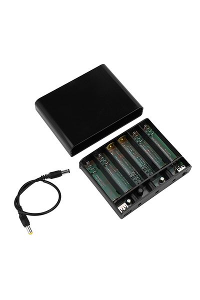 Choice black DC 5V 9V 12V Peak 60W UPS 6 Sections 18650 Lithium Battery Welding Free Power Box Optical Cat